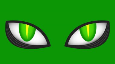 vektör yeşil çizgi film göz simgesi beyaz arkaplanda izole