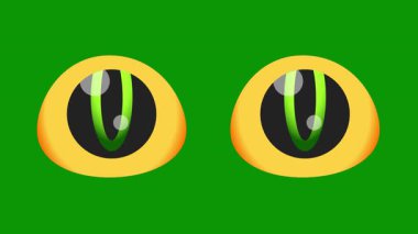 Çizgi film gözleri, büyük gözleri ve yeşil gözleri vardı. vektör illüstrasyonu.