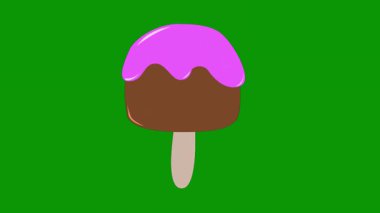 Dondurma yeşil arka planda