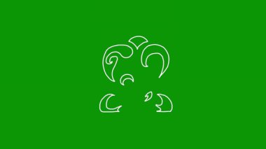 Yeşil yaprak simgesi. Vektör çizimi. düz tasarım biçimi