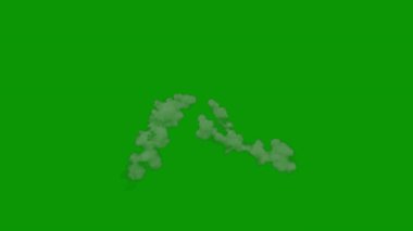 Siyah arka plandaki yeşil duman. 3 boyutlu resimleme