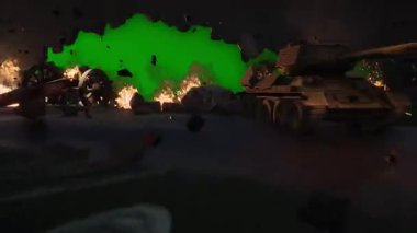 Siyah arkaplanda yeşil alev