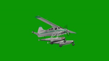 Yeşil arkaplanda izole edilmiş küçük uçak.