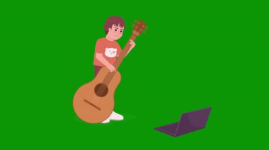 Laptop oynayan bir adam..