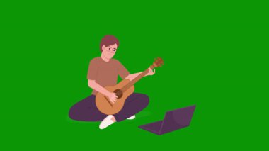 Adam havada gitar çalıyor..