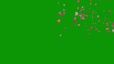 3 boyutlu pembe kalp çizimi. Sevgililer Günü arkaplanı.