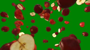 yapraklarla beyaz zemin üzerine kırmızı elmalar