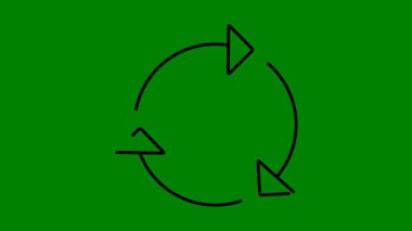 İşaret illüstrasyonunu geri dönüştür. yeşil arkaplanda yeşil simge.