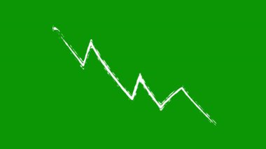 Büyüyen grafik simgesi. Yeşil tahtada yeşil tebeşir. Tebeşirli kara tahta.