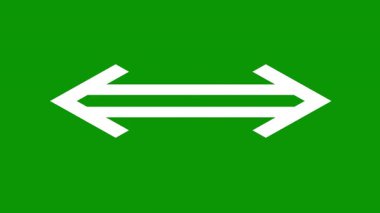 Ok işareti çizimi. Yeşil arkaplanda beyaz simge.