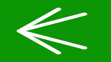 Ok işareti. Yeşil arkaplanı olan beyaz simge.