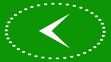 İlkel yönelim simgesi aşırı renk çemberi düzleştirildi. yuvarlak kare düz tuş yeşil arkaplan üzerinde yeşil ve beyaz renkler ile çizilir