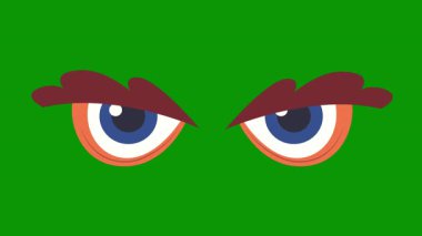 Yeşil gözlü bir adamın yüzünün vektör çizimi