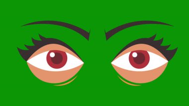 Kırmızı saç vektörlü yeşil göz