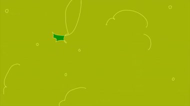 Açık yeşil, bulutlu sarı vektör arkaplanı.