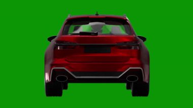 araba yeşil arkaplan 3 boyutlu görüntüleme