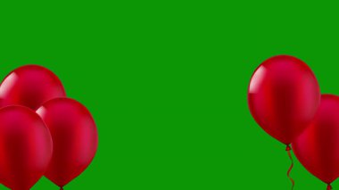 kırmızı arkaplanda balonlar