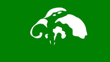 Siyah arkaplanda bir ağacın yeşil simgesi