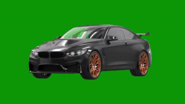 modern yeşil araba siyah üzerine izole