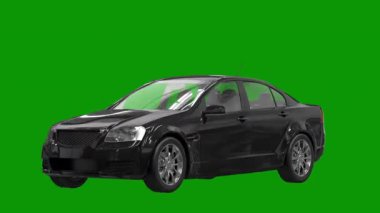 Yeşil arka planı olan bir araba.