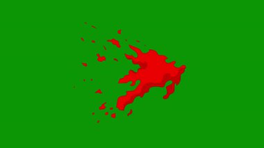 Yeşil arka planda kırmızı yağ lekesi