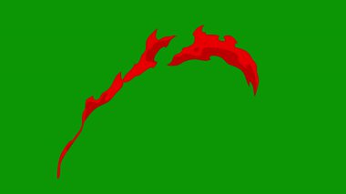 Kırmızı arka planda yeşil noel ağacı. Yeni yılın kart tasarımı.