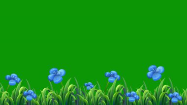 mavi zemin üzerine yeşil çimen.