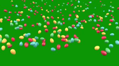 Yeşil arkaplanın renkli 3 boyutlu canlandırması