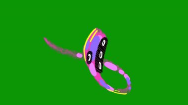 Yeşil kurdeleli yeşil noel ağacı. 3 Boyutlu Hazırlama.