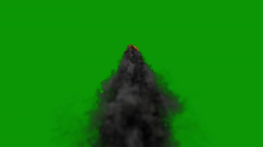 Kırmızı dumanlı yeşil ağaç