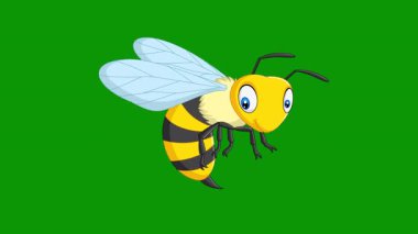 Yeşil arkaplan üzerinde arı