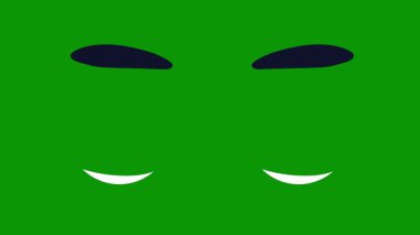 Yeşil gözlü çizgi film yüzü. vektör