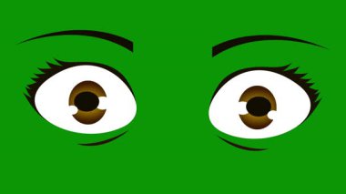 Vektör çizimi, bir kızın çizgi film yüzü