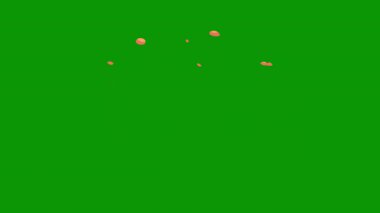 Kırmızı arka planı olan yeşil bir yaprak.