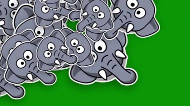 Şirin fillerle kusursuz desen.