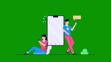 flat design of mobile app and social media