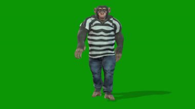 Yeşil tişörtlü, kafası olan bir adamın üç boyutlu resmi.