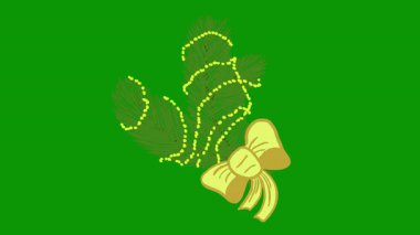 Yeşil yapraklı altın tüyler, vektör arkaplan.