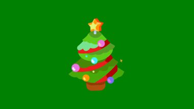 Yılbaşı ışıklarıyla Noel ağacı. vektör illüstrasyonu