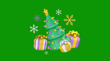 Beyaz arkaplanda Noel süslemesi