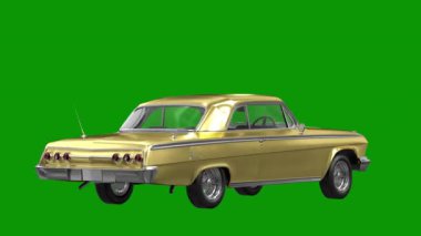 beyaz arkaplanda yeşil araba