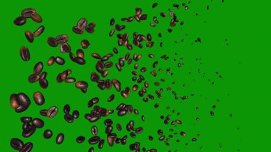 Siyah arkaplanda renkli kahve çekirdekleri.