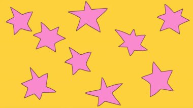 Yeşil zemin üzerinde renkli yıldızların olduğu kusursuz desen.