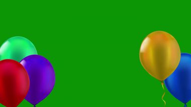 Yeşil arkaplanda 3 boyutlu balon oluştur