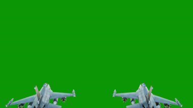 Mavi arka planda yeşil bir uçak. 3d oluşturma