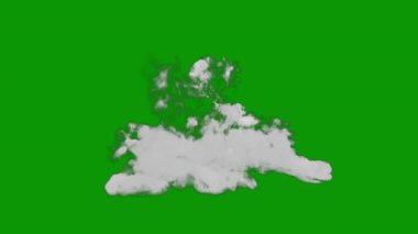 Siyah arkaplanda yeşil duman bulutu.