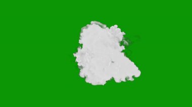 Siyah arka planda yeşil duman. 3D görüntüleme, 3D resimleme.