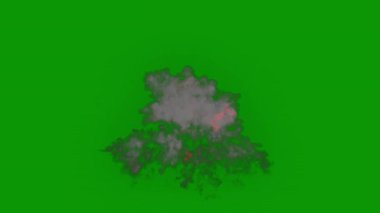 Yeşil arkaplanda yangın alevleri