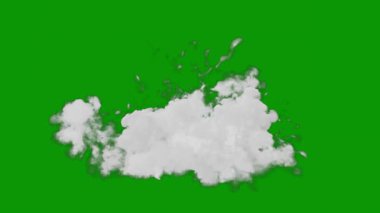 Siyah arka planda yeşil duman bulutu. 3d resimleme.