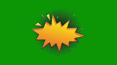 Sarı zemin üzerinde yeşil bayrak olan patlama